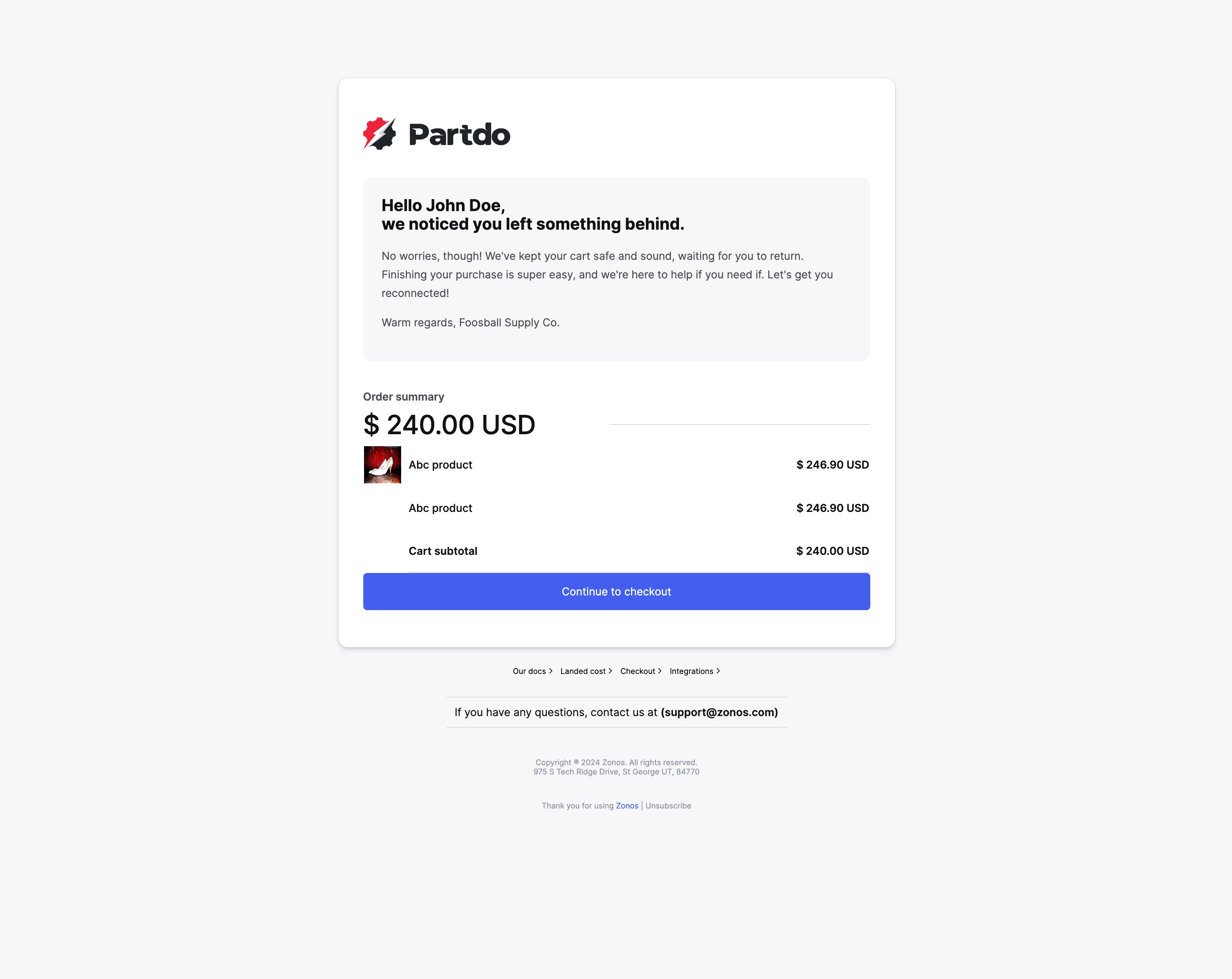 Herstel-e-mail voor verlaten winkelwagen