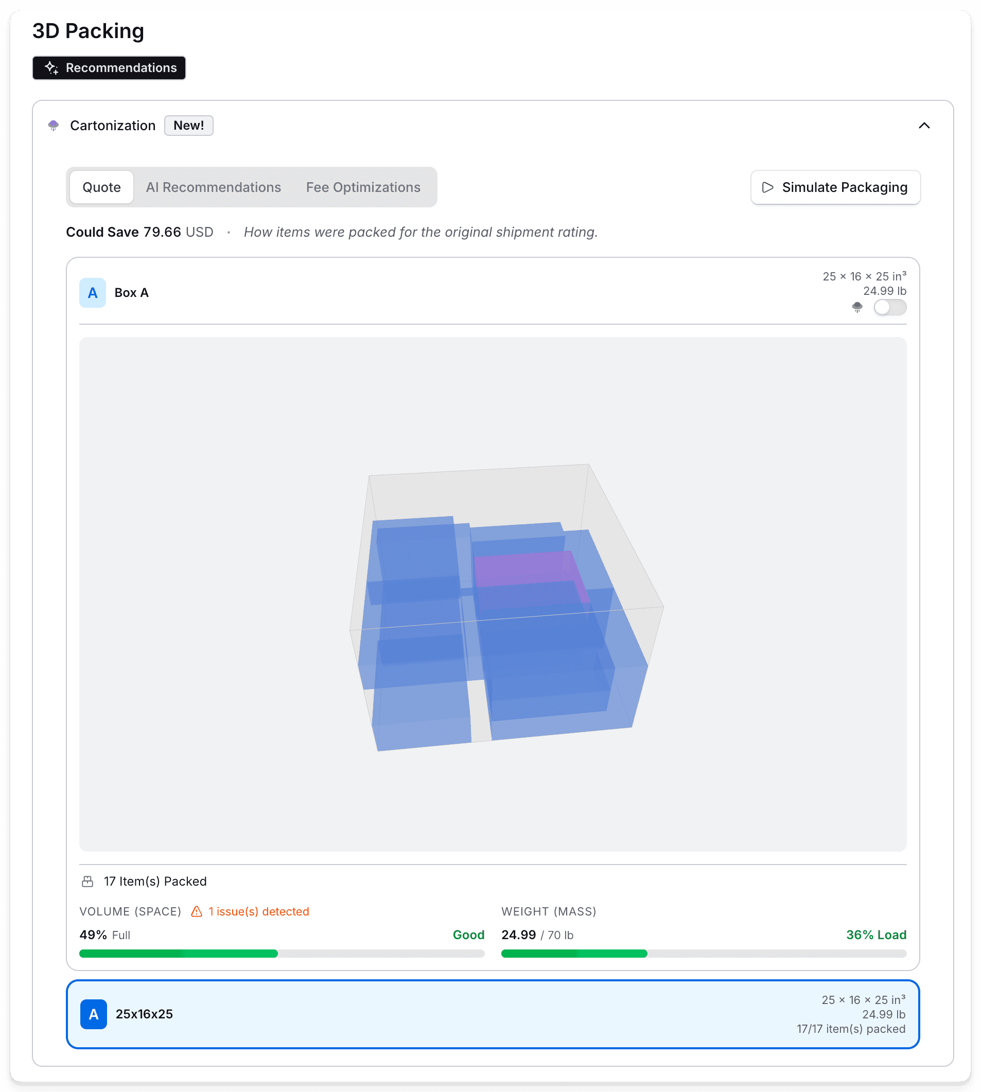 3D order cartonization-voorbeeld