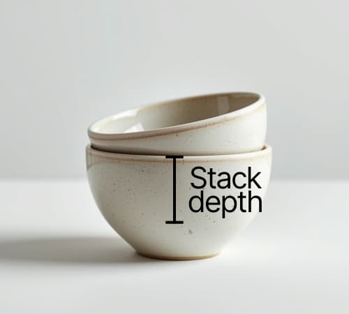 Gestapelde kommen met stack depth tussen geneste
artikelen
